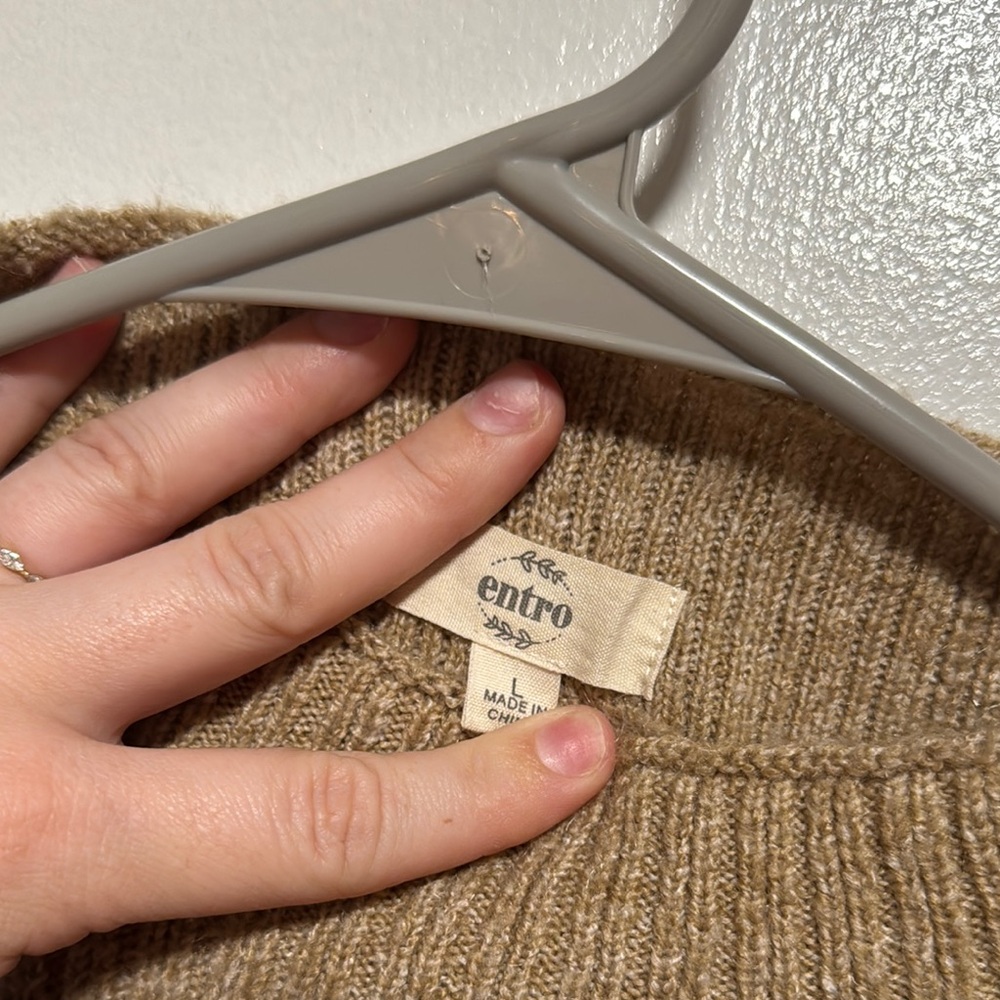 Entro Tan Ribbed Mini Dress - Picture 3 of 3